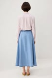 Kadın Maxi Denim Etek Yüksek Bel Elastikli Detaylı %100 Pamuk Rahat Kesim Günlük Modern Şık Konforlu
