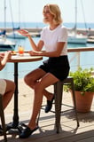 Kadın Şort Yüksek Bel Pileli Düz Desen Straight Kalıp Boru Paça Regular Boy Dokuma Şık