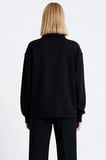 Kadın Polo Yaka Düşük Kol Örme Sweatshirt Taş Detaylı Fonksiyonel Dayanıklı Kaliteli Rahat