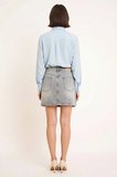 Kadın Mini Denim Etek Orta Bel %100 Pamuk Rigid Dokuma Klasik Kesim Günlük Rahat Modern Şık Konforlu