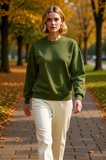Kadın Bisiklet Yaka Düşük Kol Regular Kalıp Örme Sweatshirt Fonksiyonel Dayanıklı Kaliteli