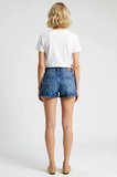 Kadın Şort Yüksek Bel Denim Boru Paça Düğme Detaylı City Short Kalıp Comfort Dokuma Kısa Boy