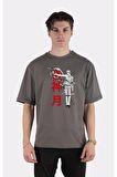 Füme %100 Pamuk Bisiklet Yaka Oversize T-shirt God Of The New World