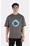 Füme %100 Pamuk Bisiklet Yaka Oversize T-shirt Inosuke Demon Slayer Kimetsu No Yaiba