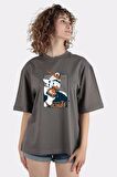 Füme %100 Pamuk Bisiklet Yaka Oversize T-shirt Mobile Suit Gundam Wing