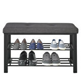 Kapitoneli Metal Bench Ayakkabılık