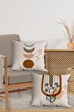 Modern Tasarım Çift Tarafı Baskılı 43x43 Dekoratif 4'lü Koltuk Yastık Kılıfı Kırlent Kılıfı Seti 