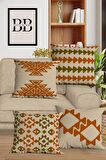 Modern Tasarım Çift Tarafı Baskılı 43x43 Dekoratif 4'lü Koltuk Yastık Kılıfı Kırlent Kılıfı Seti