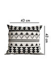 Modern Tasarım Çift Tarafı Baskılı 43x43 Dekoratif 4'lü Koltuk Yastık Kılıfı Kırlent Kılıfı Seti 