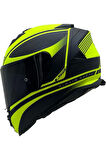 Storm 2 Dodger Neon Sarı Full Face  Motosiklet Kaskı Siyah Camlı