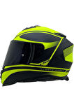 Storm 2 Dodger Neon Sarı Full Face  Motosiklet Kaskı Siyah Camlı