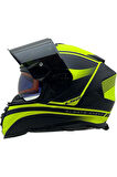 Storm 2 Dodger Neon Sarı Full Face  Motosiklet Kaskı Siyah Camlı