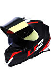 Storm 2 Nerve Kırmızı  Full Face  Motosiklet Kaskı Gold Camlı
