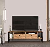 Alaluna Metal Ayaklı Atlantik Çam 160 Cm Tv Ünitesi