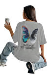 kelebek Baskılı Oversize T-shirt