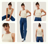 Fitilli Halter Yaka Örme Atlet