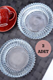 2 Adet Kristal Cam Yuvarlak Güneş Küllük - Kül Tabağı - Kül Tablası