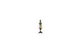 Porio Bronz Yeşil Amber Tekli Şamdan, 37cm