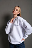 Kadın Beyaz California Oversize Sweatshirt