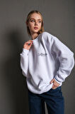 Kadın Beyaz California Oversize Sweatshirt