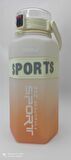BEYAZ-TURUNCU 2'li SET Sport Motivasyonel Su Matarası Su Şişesi 2 Lt + 700 Ml Tritan - ALTIGEN