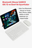  Kablosuz Bluetooth Klavye + Mouse Seti (iOS / Android / Windows Uyumlu) BEYAZ