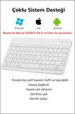  Kablosuz Bluetooth Klavye + Mouse Seti (iOS / Android / Windows Uyumlu) BEYAZ