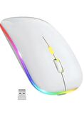 QASUL 2.4GHz Kablosuz Çalışma Fare USB Şarj Edilebilir LED lamba RGB Fare Sessiz Ergonomik Dilsiz Fare Aydınlatmalı Dizüstü PC Ipad