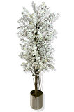 Beyaz Bahar Dalı 200 Cm Yapay Ağaç 30x30 Metal Saksı