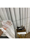 Paris Beyaz Ara Bantlı Yeni Tasarım 3Kat Pileli Tül Perde