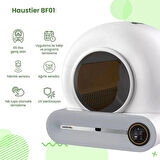 Haustier Akıllı WiFi Uygulamalı Otomatik Kedi Tuvaleti,Akıllı Mama Kabı,Kedi Su Sebili 3'lü Set