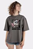 Füme %100 Pamuk Bisiklet Yaka Oversize T-shirt Inosuke Sama