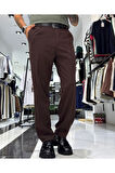 Erkek Baggy Fit Pile Detaylı Kumaş Pantolon