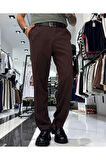 Erkek Baggy Fit Pile Detaylı Kumaş Pantolon