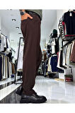 Erkek Baggy Fit Pile Detaylı Kumaş Pantolon