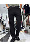 Erkek Baggy Fit Pile Detaylı Kumaş Pantolon