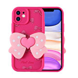 Forzacase iPhone 12 ile uyumlu Butterfly Serisi 3D Kelebek Figür Tasarımlı Silikon Kılıf