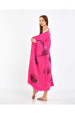 Müslin Kimono %100 Pamuklu Göz Desenli Bornoz Kaftan Sabahlık