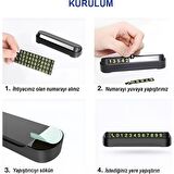 (V2) Araç Park Numaratör, Araç İçi Teloskopik Vantuzlu Telefon Tutucu 2 Parça