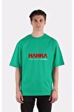 Yeşil %100 Pamuk Bisiklet Yaka Oversize T-shirt Zoro Samurai Wano Kuni Arc