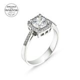 Silverlina Gümüş Swarovski Zirconia Taşlı Tektaş Yüzük