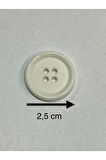 Trençkot Mont Düğmesi Italyan Düğme 20 Lı Set Beyaz 2,5 Cm (M8926)