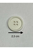 Trençkot Mont Düğmesi Italyan Düğme 20 Lı Set Beyaz 2,5 Cm (M8926)