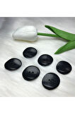 Siyah Oval Düğme 20mm-6 Adet