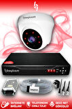 BAYICAM 1 Kameralı Dome 1 İç Kamera Set HDD'siz Full HD Gece Görüşlü Güvenlik Kamerası Sistemi