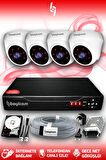 BAYICAM 4 Kameralı Dome 4 İç Kamera Set 2 TB HDD Full HD Gece Görüşlü Güvenlik Kamerası Sistemi