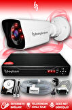 BAYICAM 1 Kameralı Kare 1 Dış Kamera Set 500 GB HDD Full HD Gece Görüşlü Güvenlik Kamerası Sistemi