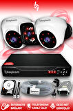 BAYICAM 3 Kameralı Panda 2 İç Kamera Set 100 GB HDD Full HD Gece Görüşlü Güvenlik Kamerası Sistemi