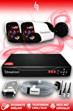 BAYICAM 2 Kameralı Panda 2 Dış Kamera Set HDD'siz Full HD Gece Görüşlü Güvenlik Kamerası Sistemi