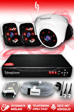 BAYICAM 3 Kameralı Panda 1 İç Kamera Set HDD'siz Full HD Gece Görüşlü Güvenlik Kamerası Sistemi